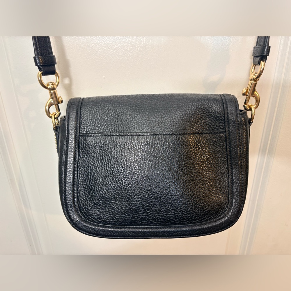 Coach Horse and Carriage Saddle Bag Black Pebbled Leather C4058 - Picture 7 of 16